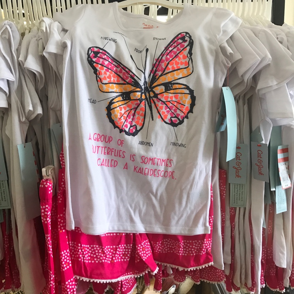 NWT Cat & Jack Girls Butterfly PJs 7/8 10/12 14/16